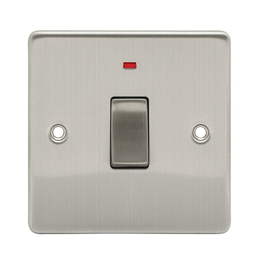 D-SP45DPN-BCM 45A DP Switch Metal Rocker With LED Brushed Chrome